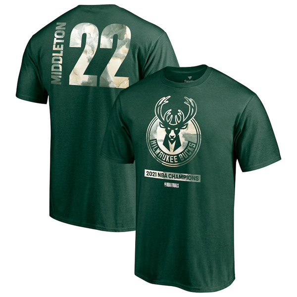 Men's Milwaukee Bucks #22 Michael Redd 2021 Green Finals Champions T-Shirt